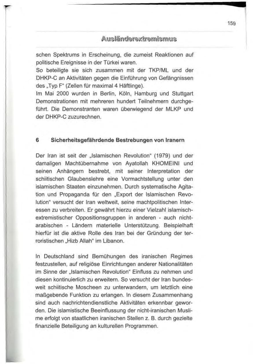 Seite 170 des Verfassungsschutzbericht 2000 Berlin