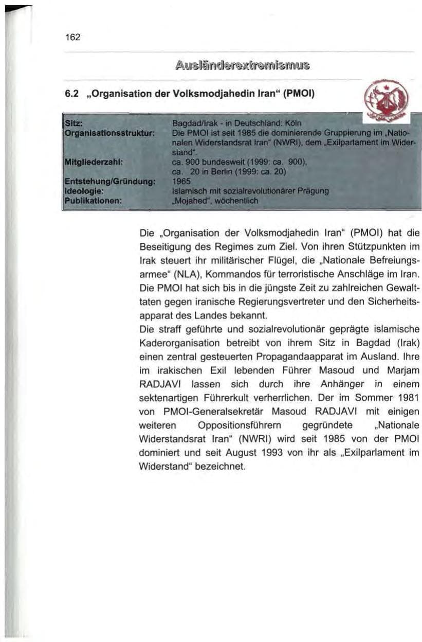 Seite 173 des Verfassungsschutzbericht 2000 Berlin