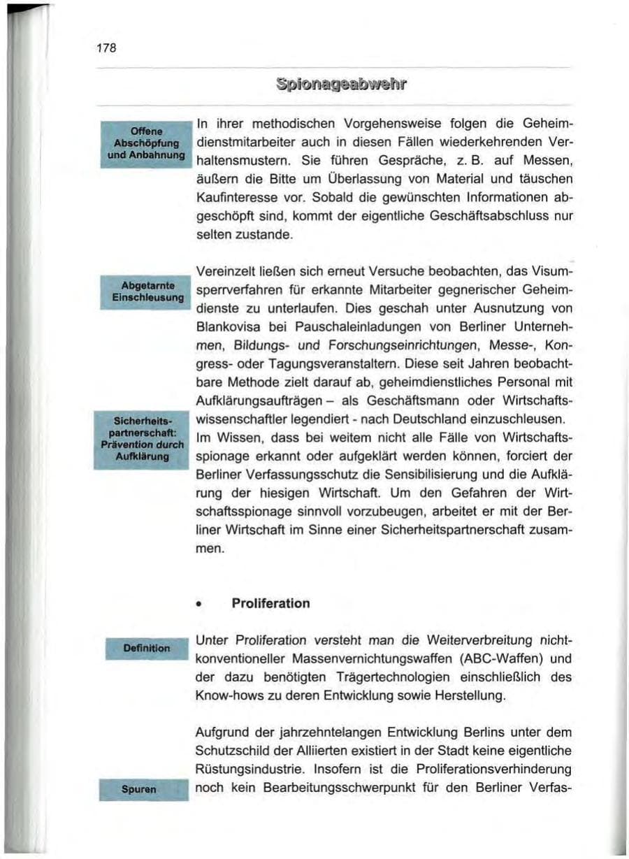 Seite 189 des Verfassungsschutzbericht 2000 Berlin