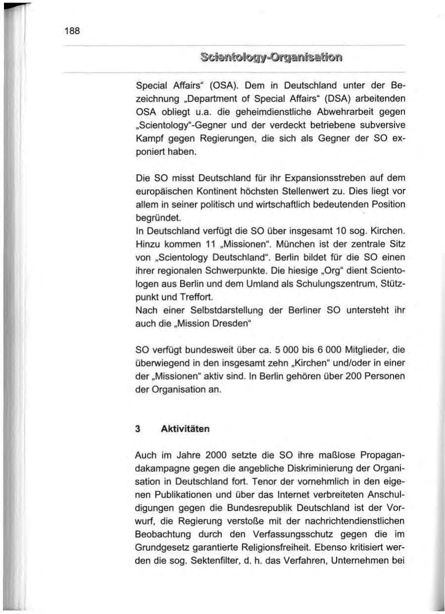 Seite 199 des Verfassungsschutzbericht 2000 Berlin