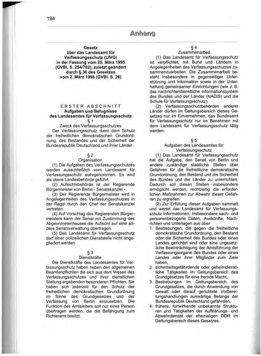 Seite 205 des Verfassungsschutzbericht 2000 Berlin