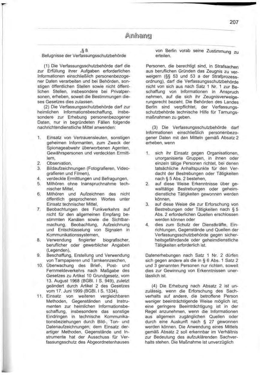 Seite 218 des Verfassungsschutzbericht 2000 Berlin