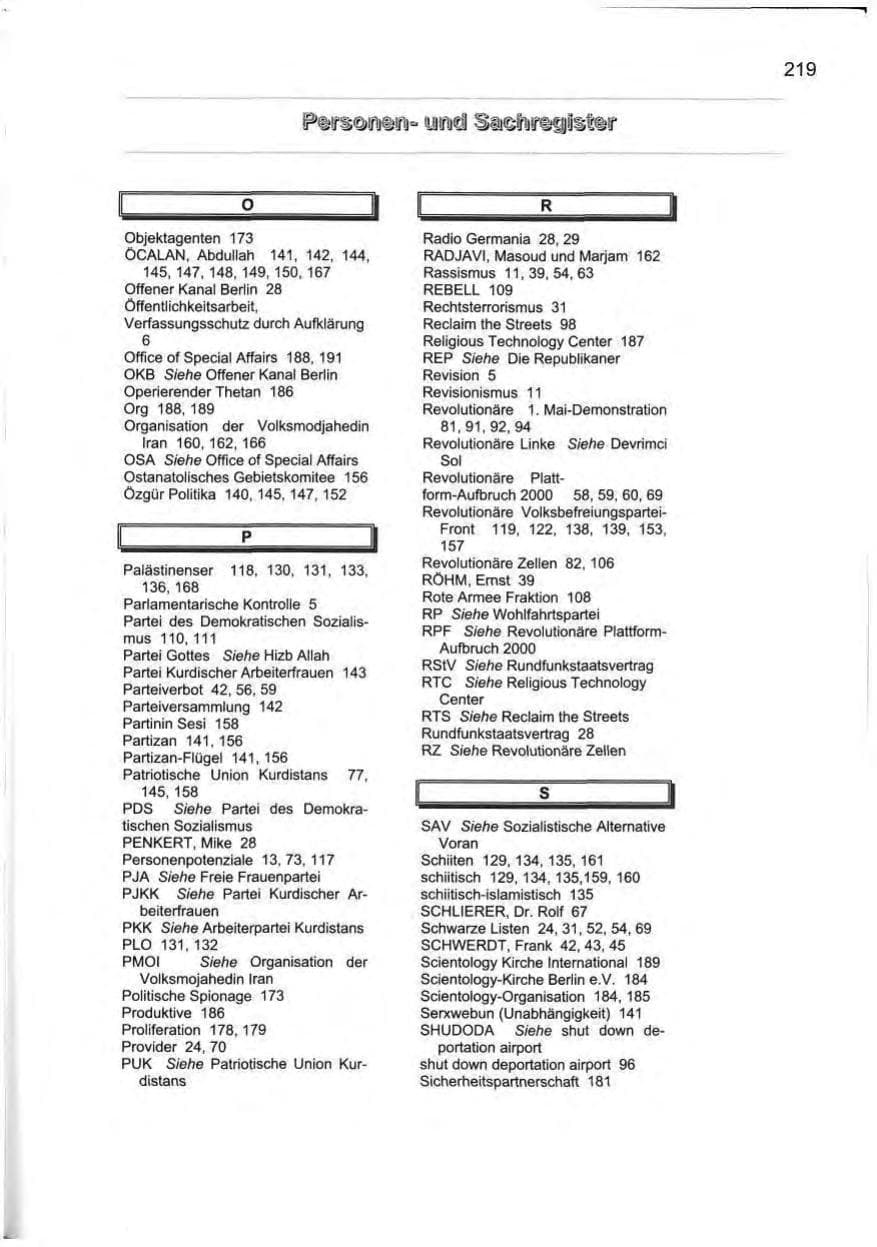 Seite 230 des Verfassungsschutzbericht 2000 Berlin