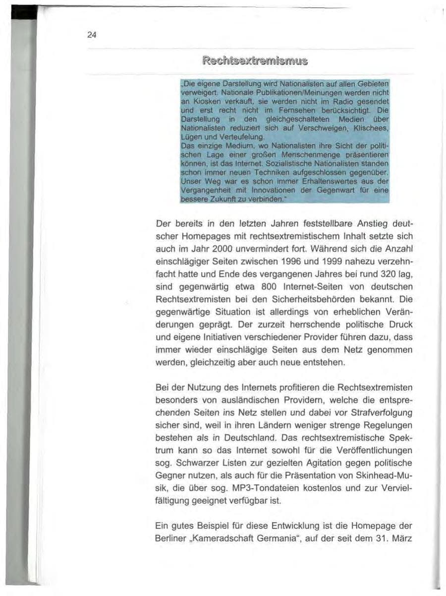 Seite 33 des Verfassungsschutzbericht 2000 Berlin