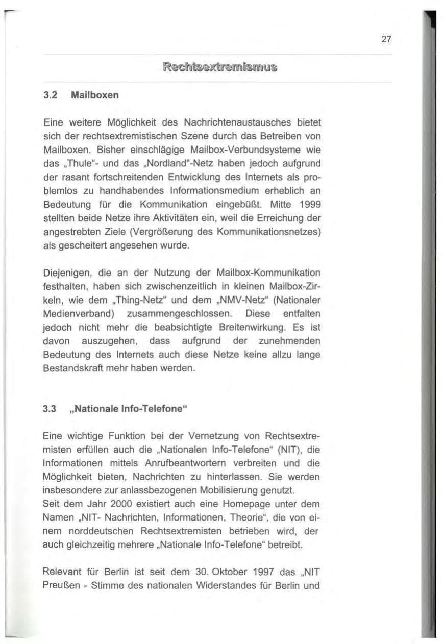 Seite 36 des Verfassungsschutzbericht 2000 Berlin