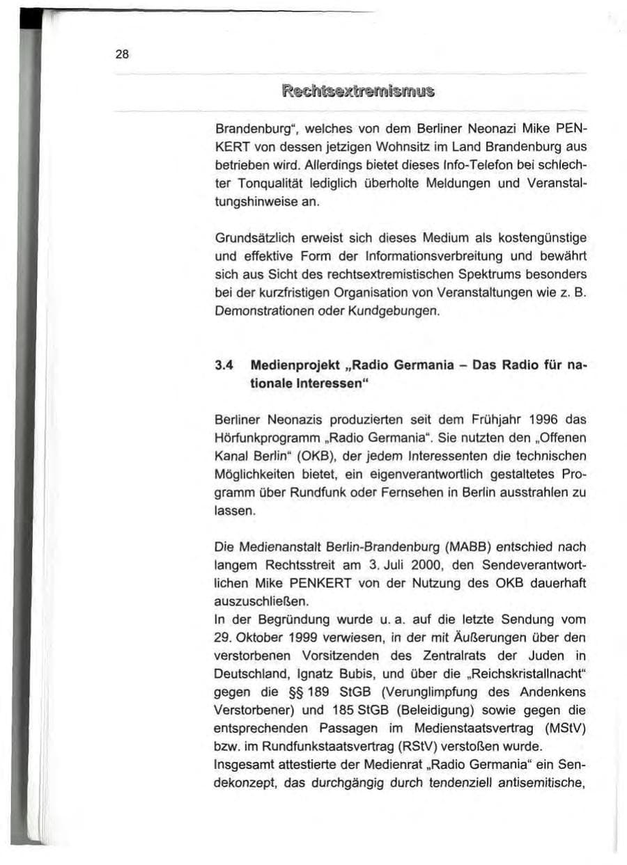 Seite 37 des Verfassungsschutzbericht 2000 Berlin