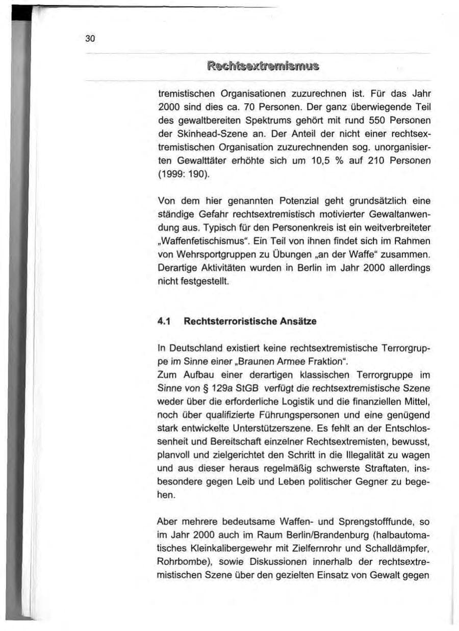 Seite 39 des Verfassungsschutzbericht 2000 Berlin
