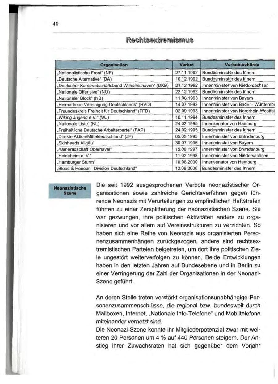 Seite 49 des Verfassungsschutzbericht 2000 Berlin
