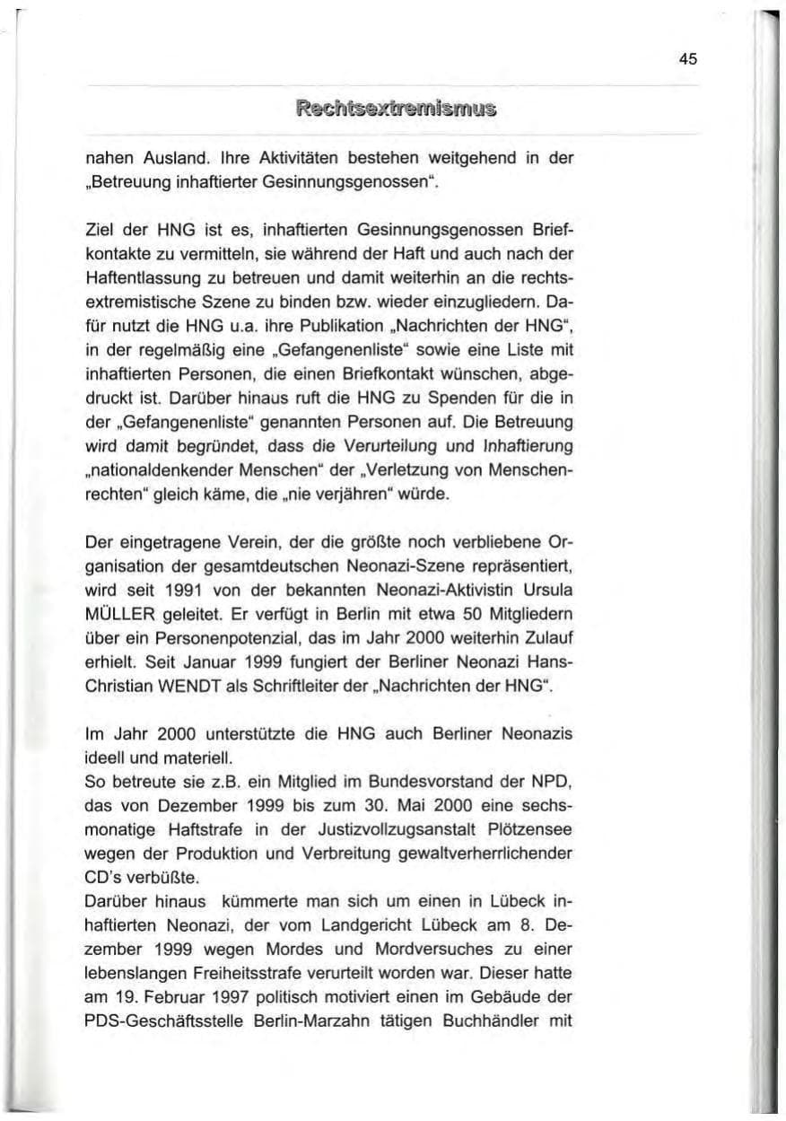 Seite 54 des Verfassungsschutzbericht 2000 Berlin
