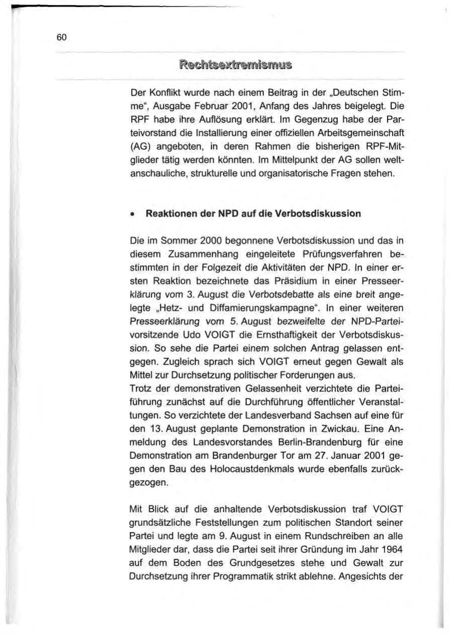 Seite 69 des Verfassungsschutzbericht 2000 Berlin