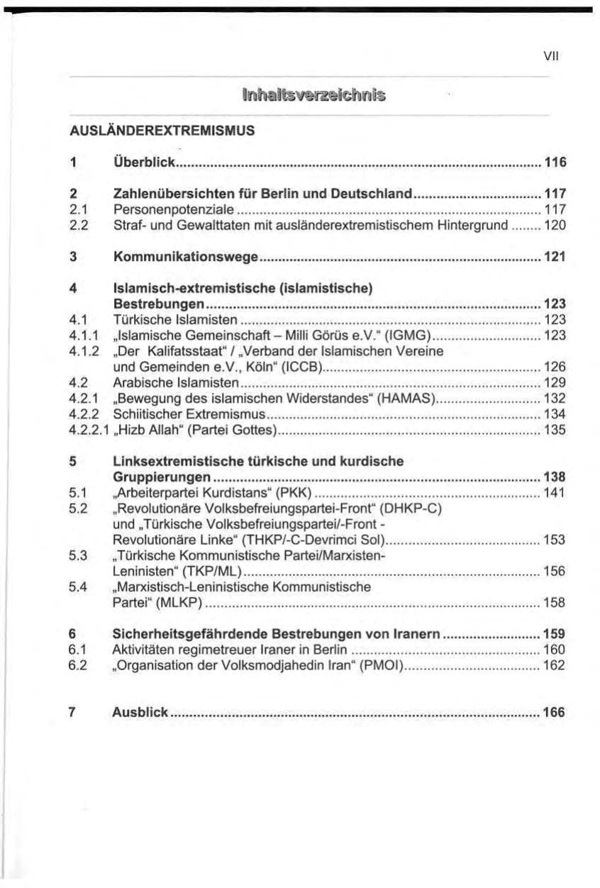 Seite 8 des Verfassungsschutzbericht 2000 Berlin