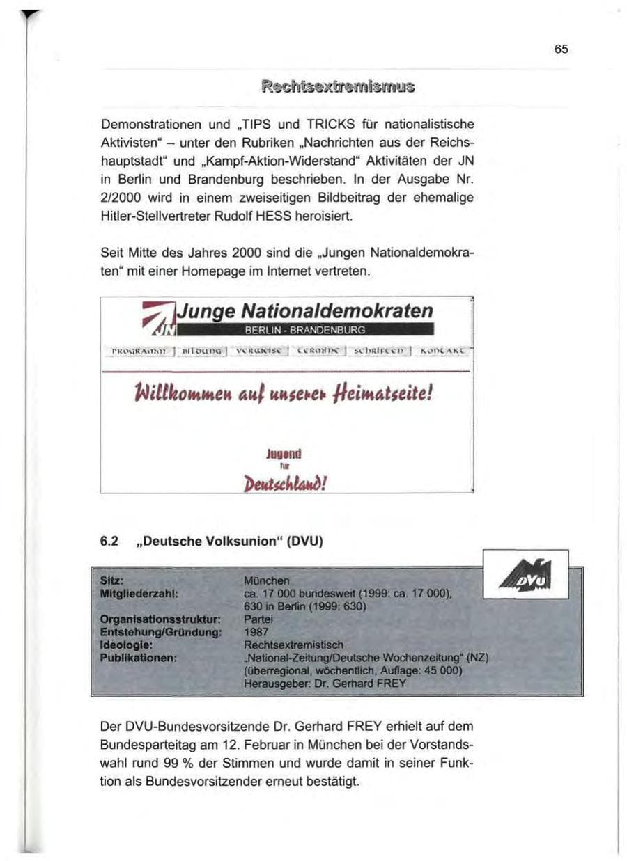Seite 74 des Verfassungsschutzbericht 2000 Berlin