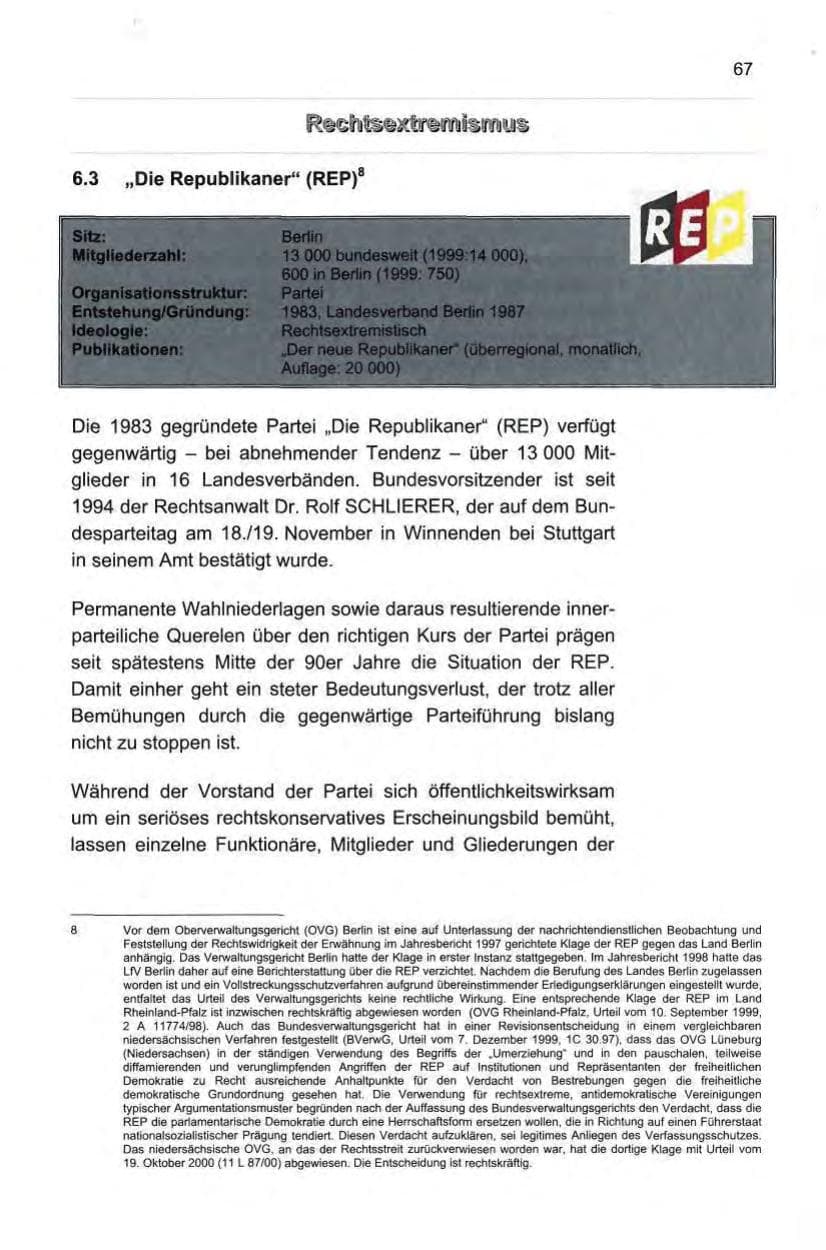 Seite 76 des Verfassungsschutzbericht 2000 Berlin