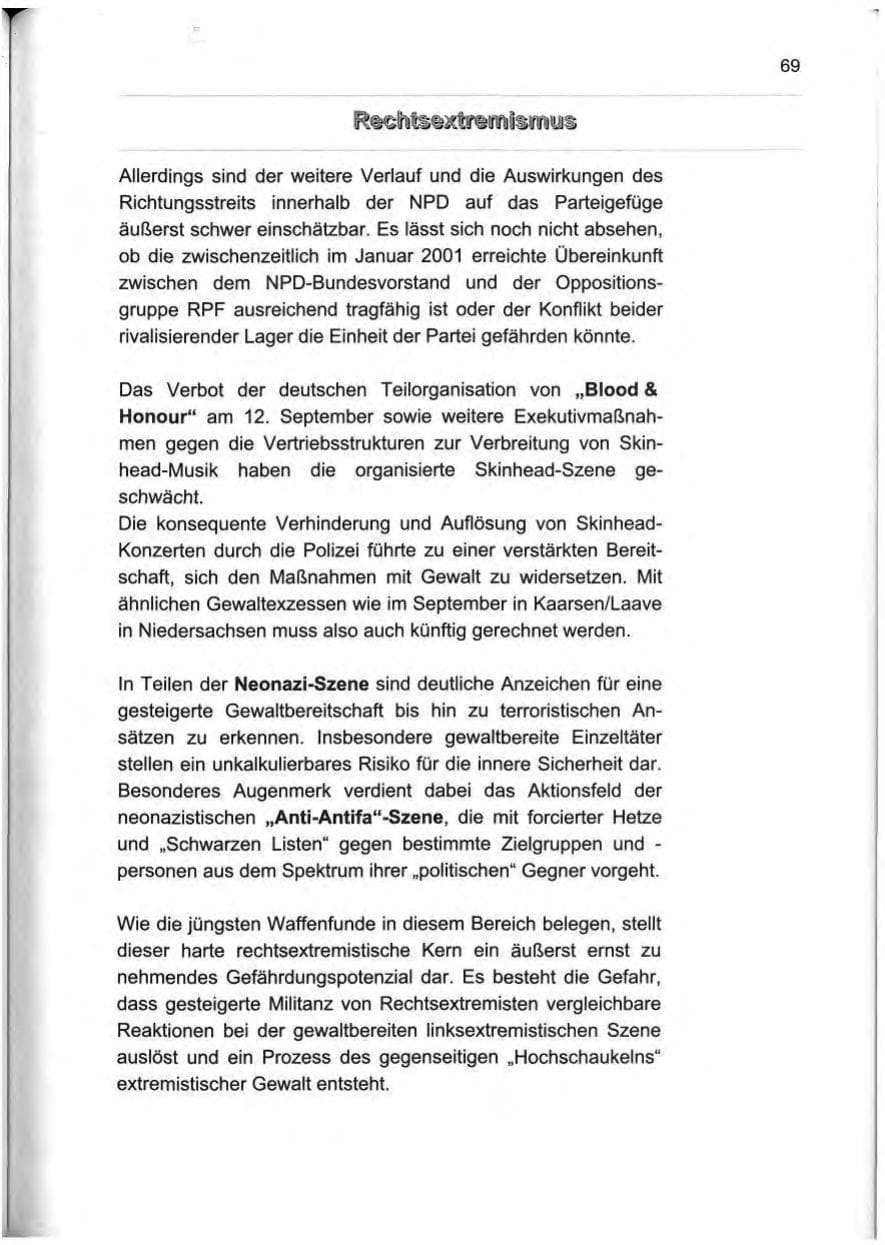 Seite 78 des Verfassungsschutzbericht 2000 Berlin