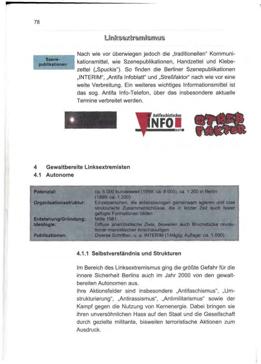 Seite 87 des Verfassungsschutzbericht 2000 Berlin