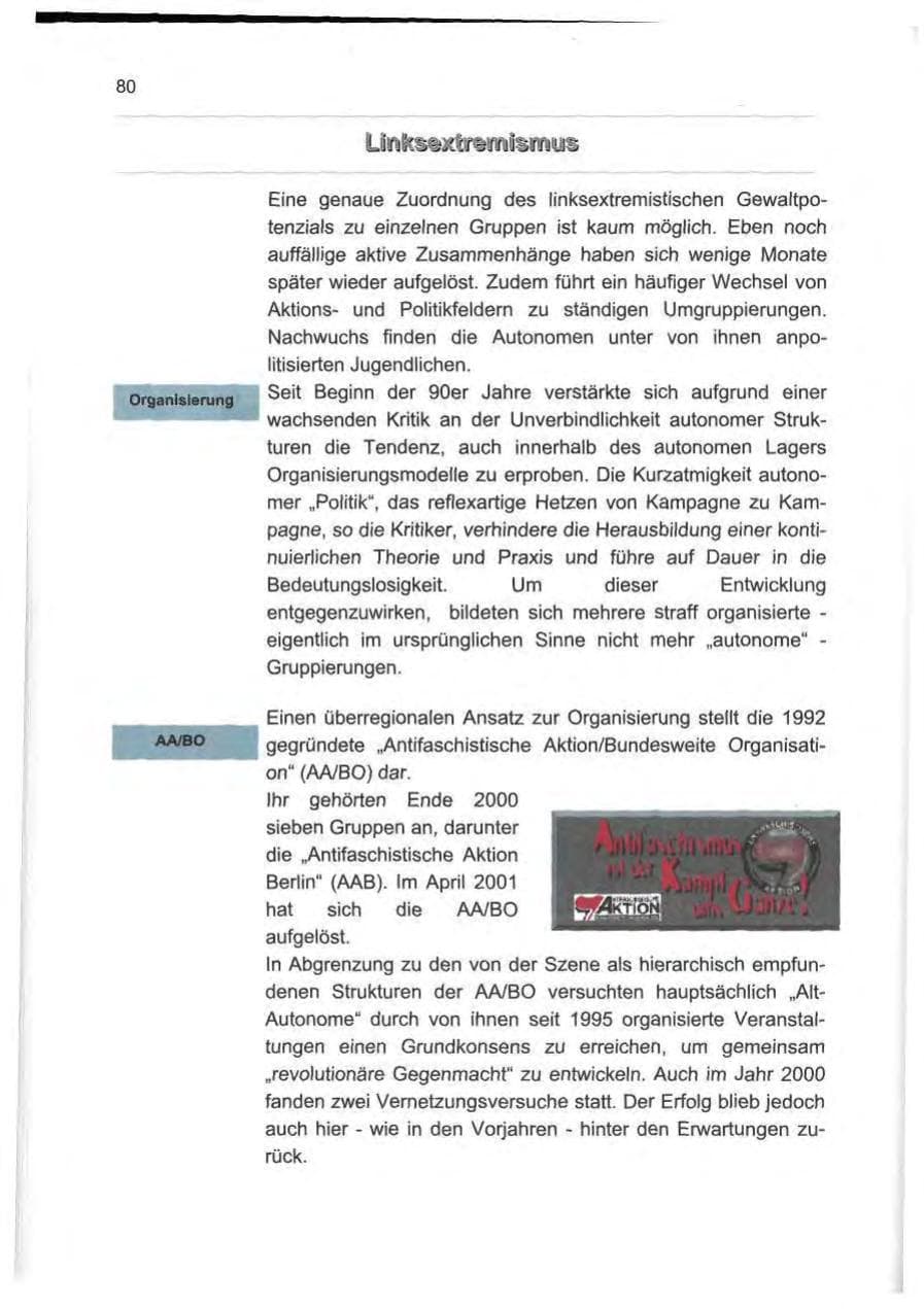 Seite 89 des Verfassungsschutzbericht 2000 Berlin