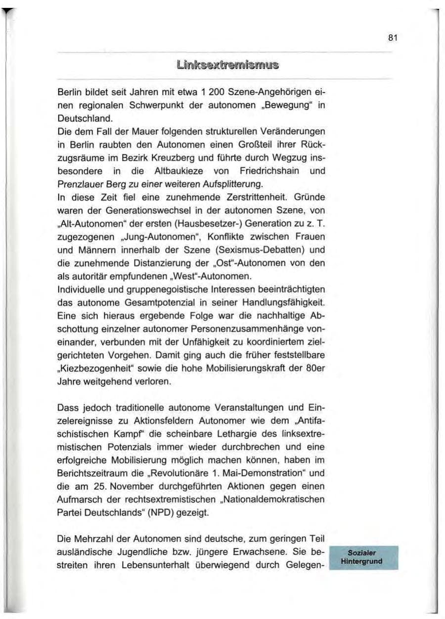 Seite 90 des Verfassungsschutzbericht 2000 Berlin