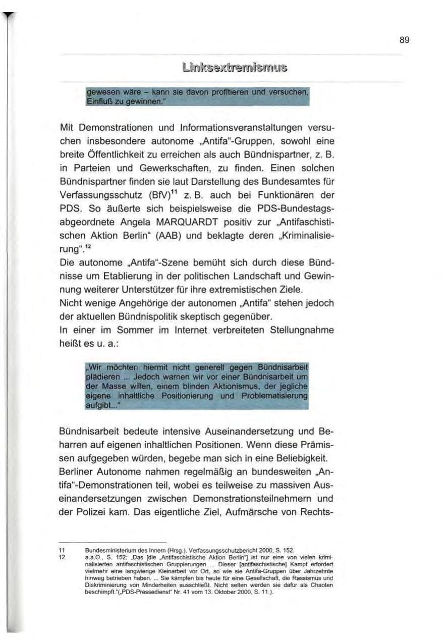 Seite 98 des Verfassungsschutzbericht 2000 Berlin
