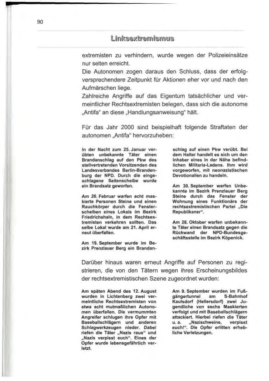 Seite 99 des Verfassungsschutzbericht 2000 Berlin