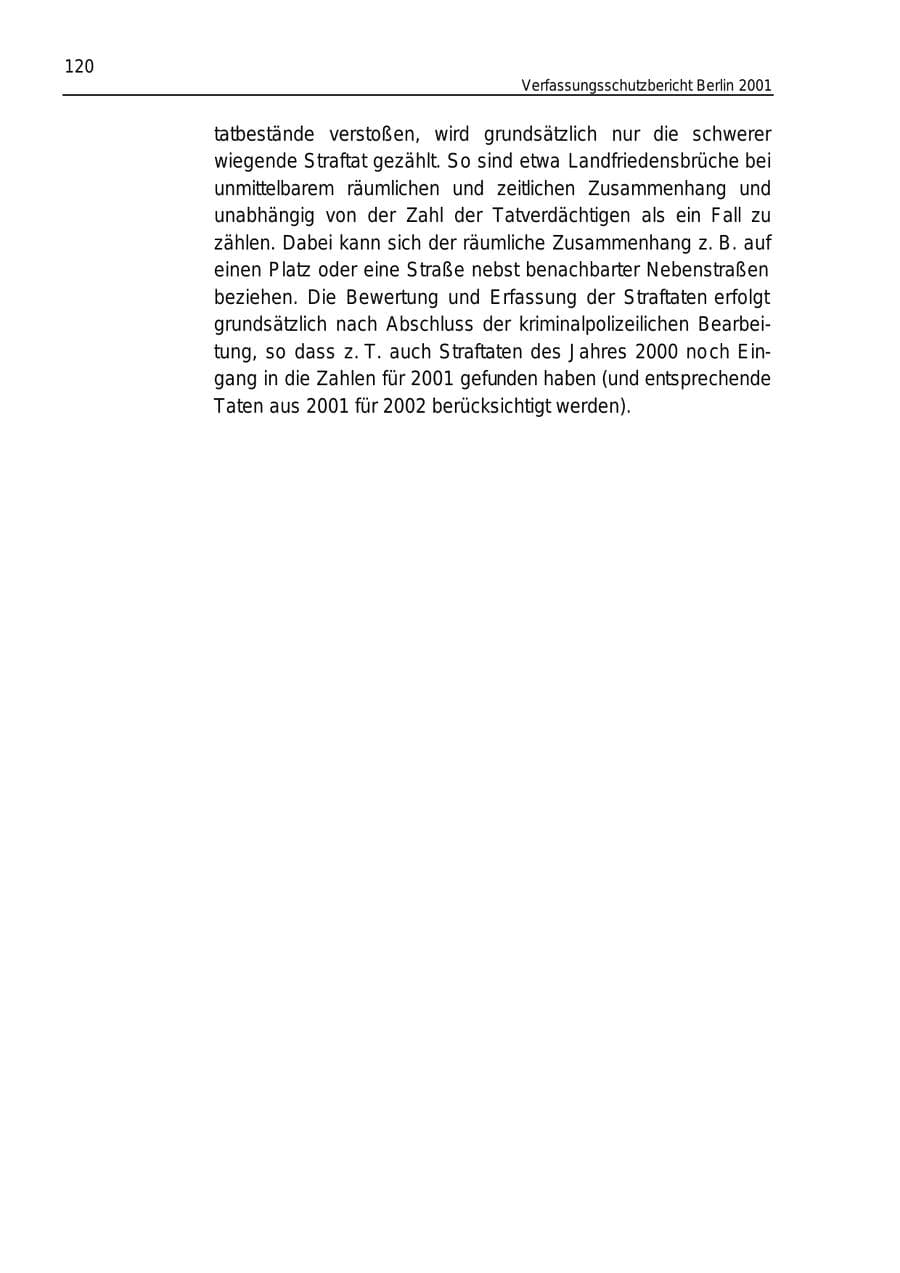 Seite 120 des Verfassungsschutzbericht 2001 Berlin