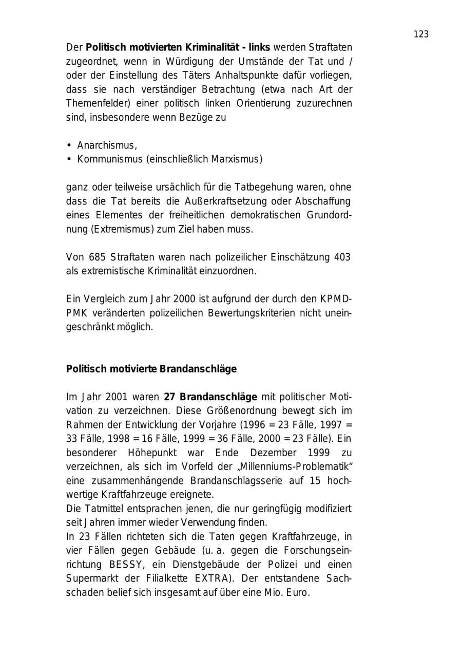 Seite 123 des Verfassungsschutzbericht 2001 Berlin