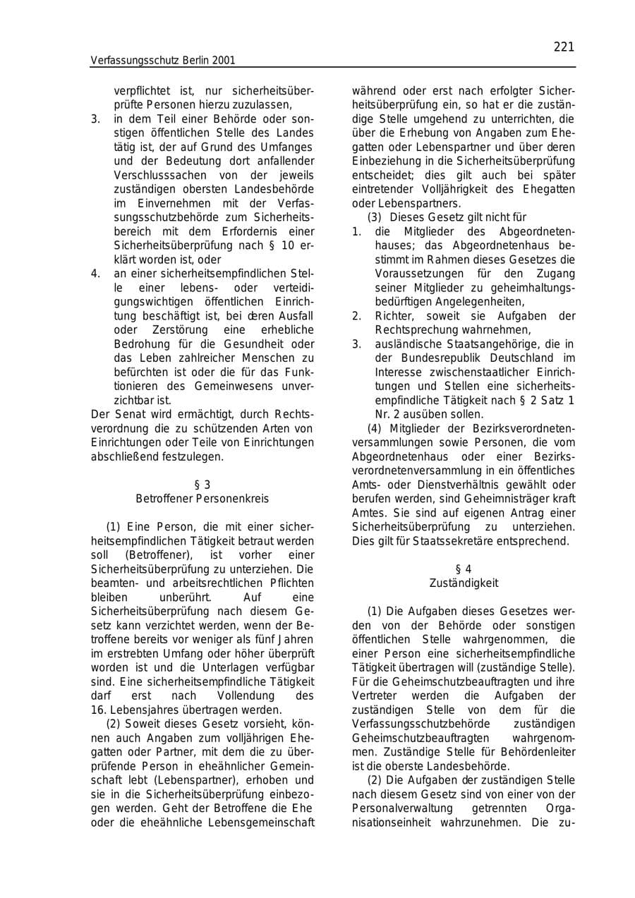 Seite 221 des Verfassungsschutzbericht 2001 Berlin