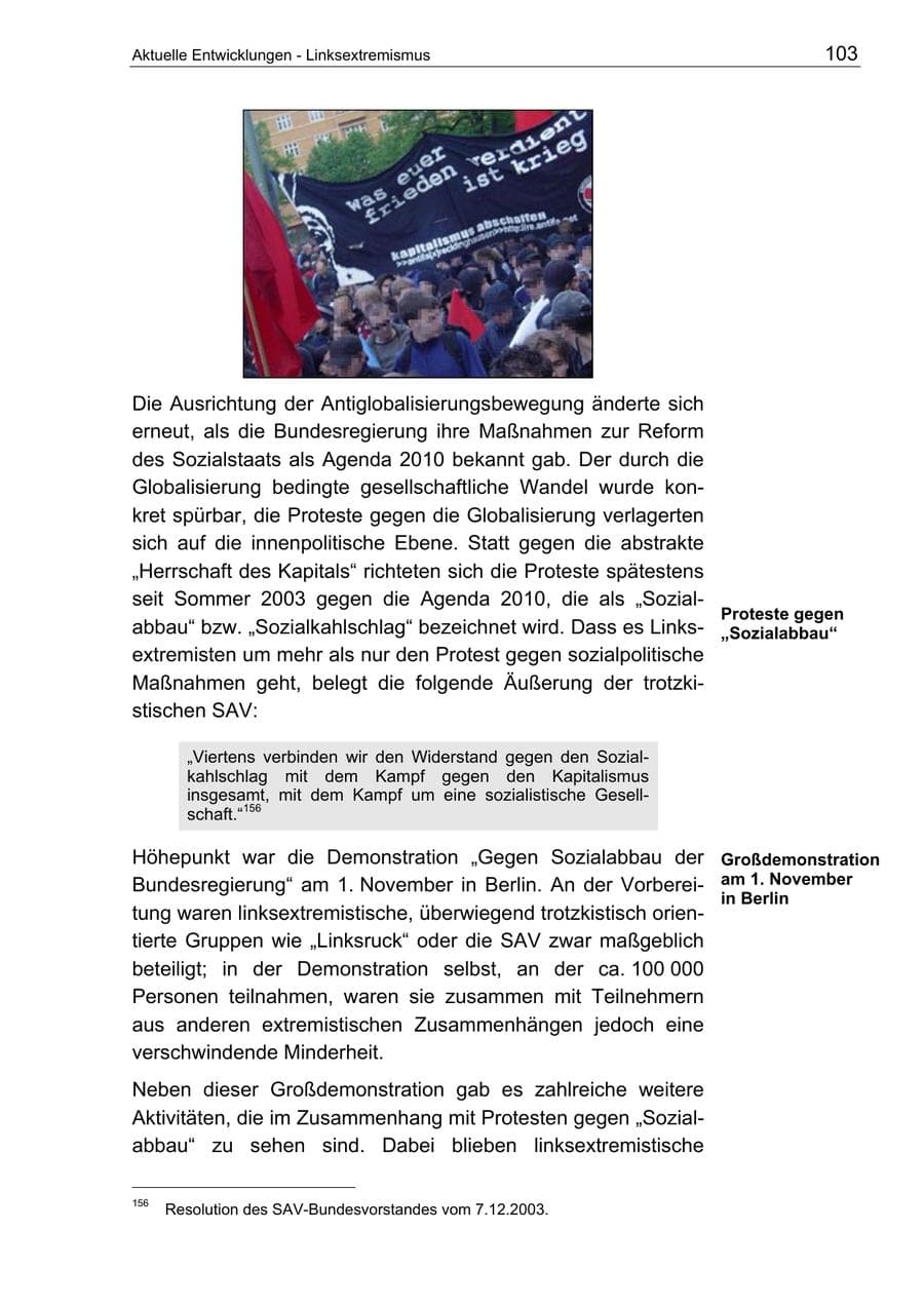 Seite 103 des Verfassungsschutzbericht 2003 Berlin