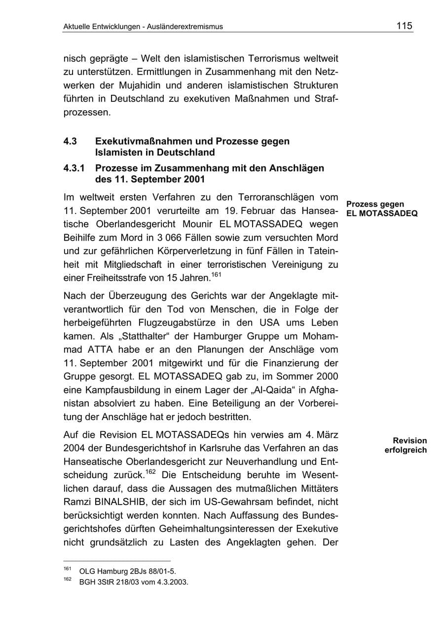 Seite 115 des Verfassungsschutzbericht 2003 Berlin