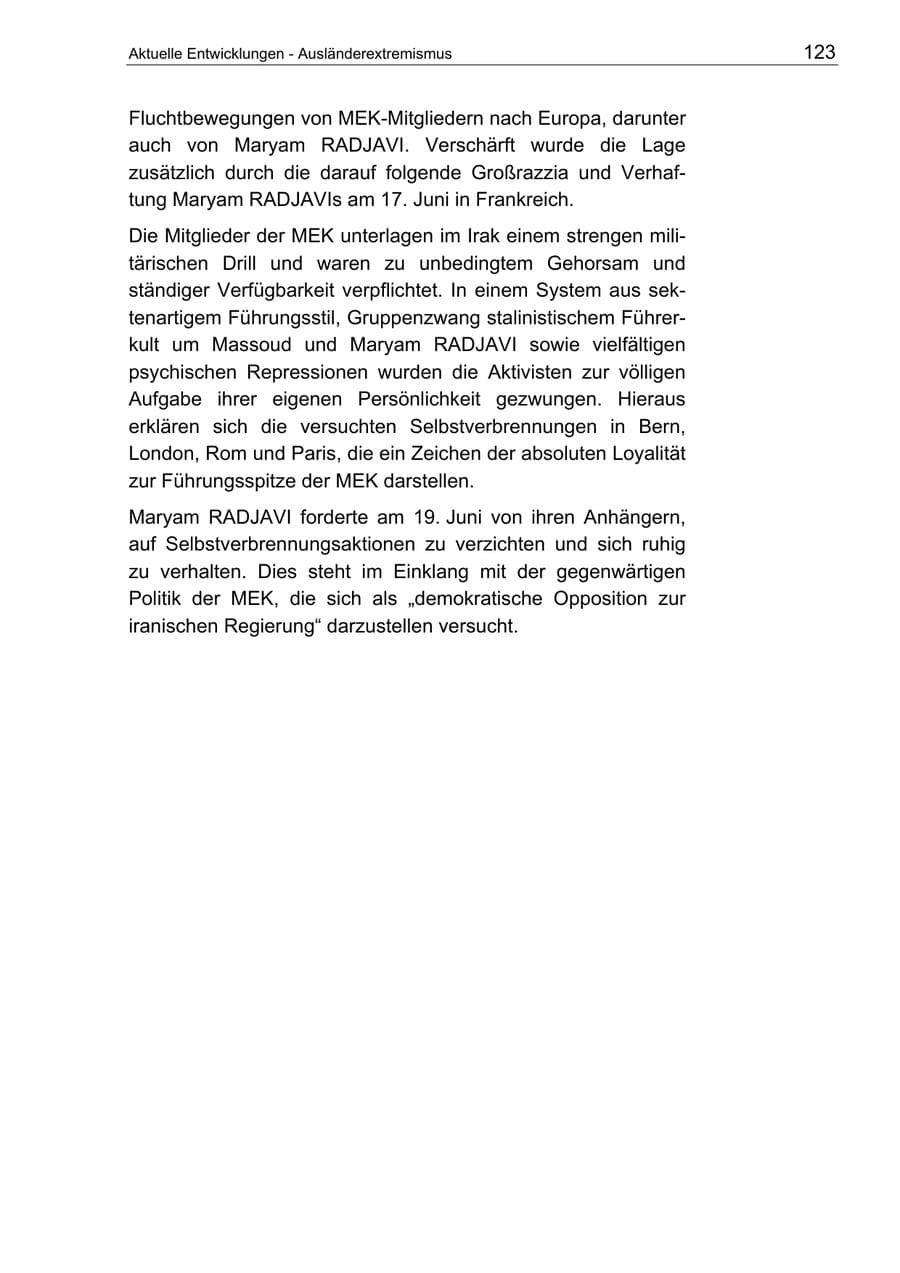 Seite 123 des Verfassungsschutzbericht 2003 Berlin