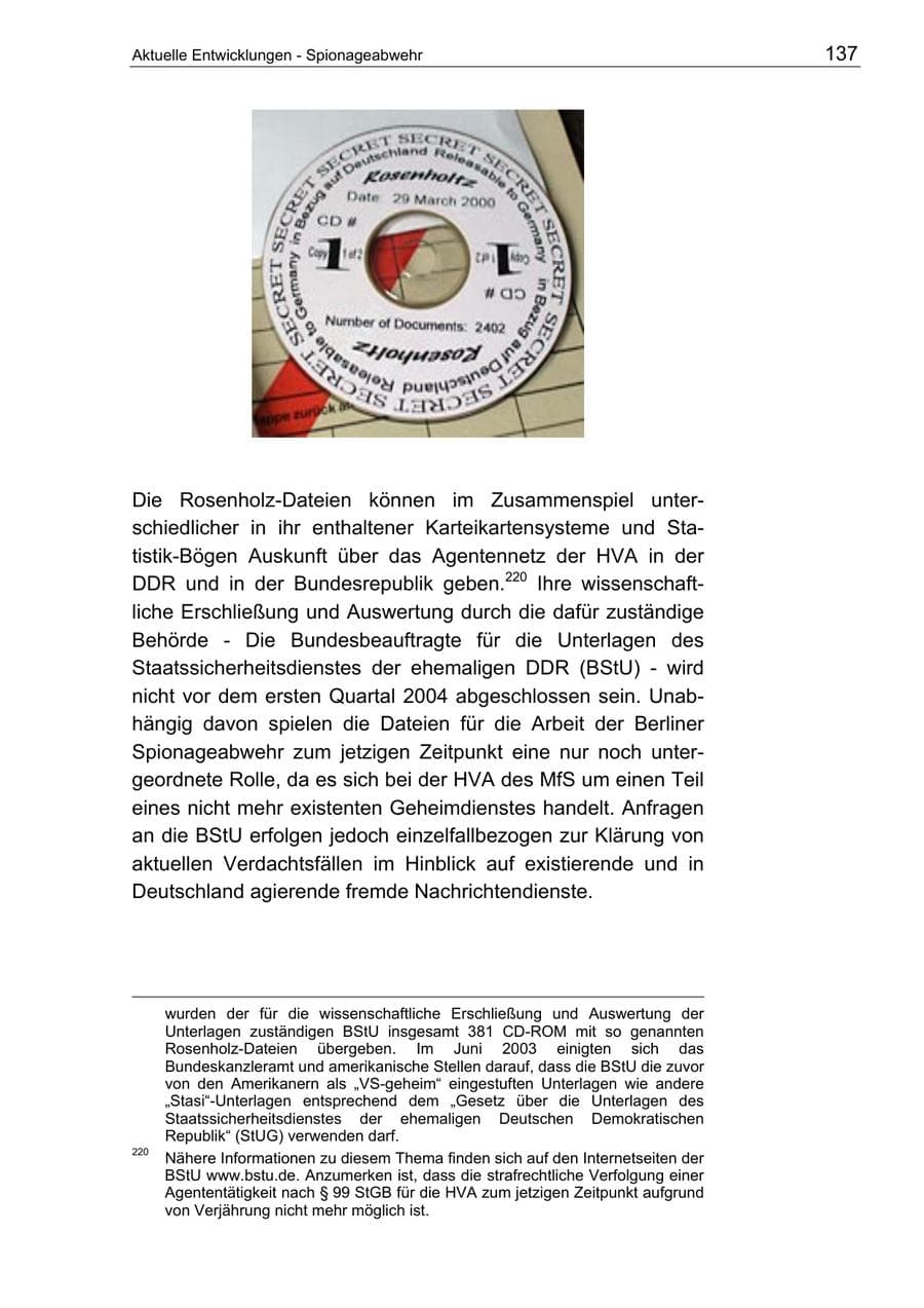 Seite 137 des Verfassungsschutzbericht 2003 Berlin