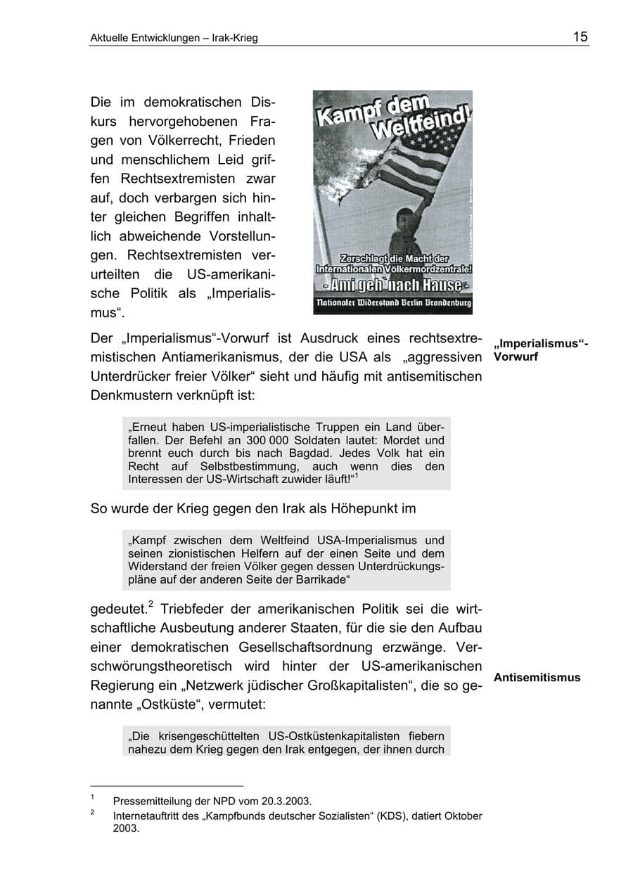 Seite 15 des Verfassungsschutzbericht 2003 Berlin