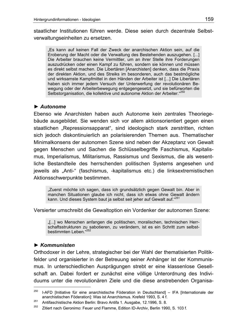 Seite 159 des Verfassungsschutzbericht 2003 Berlin