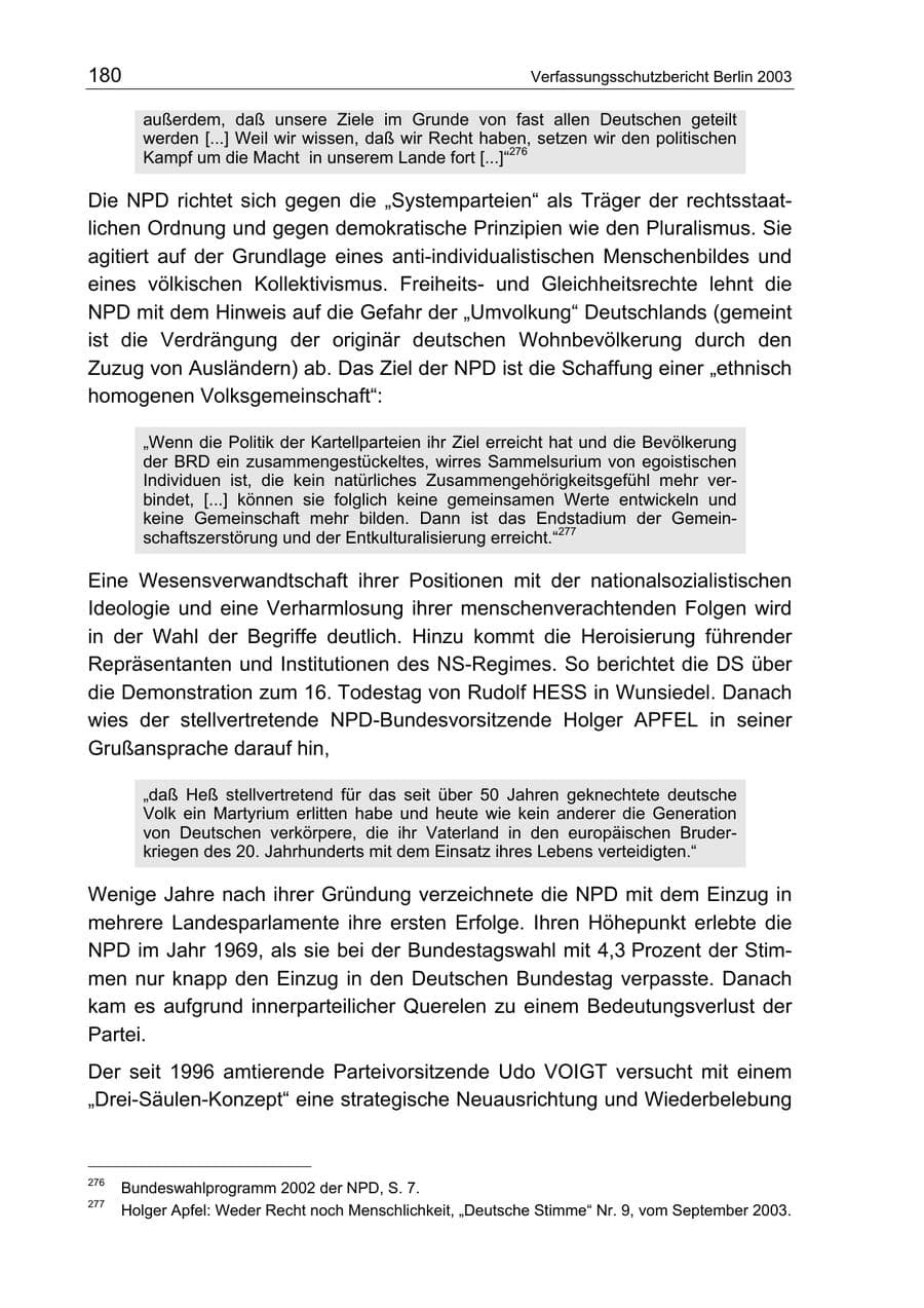 Seite 180 des Verfassungsschutzbericht 2003 Berlin