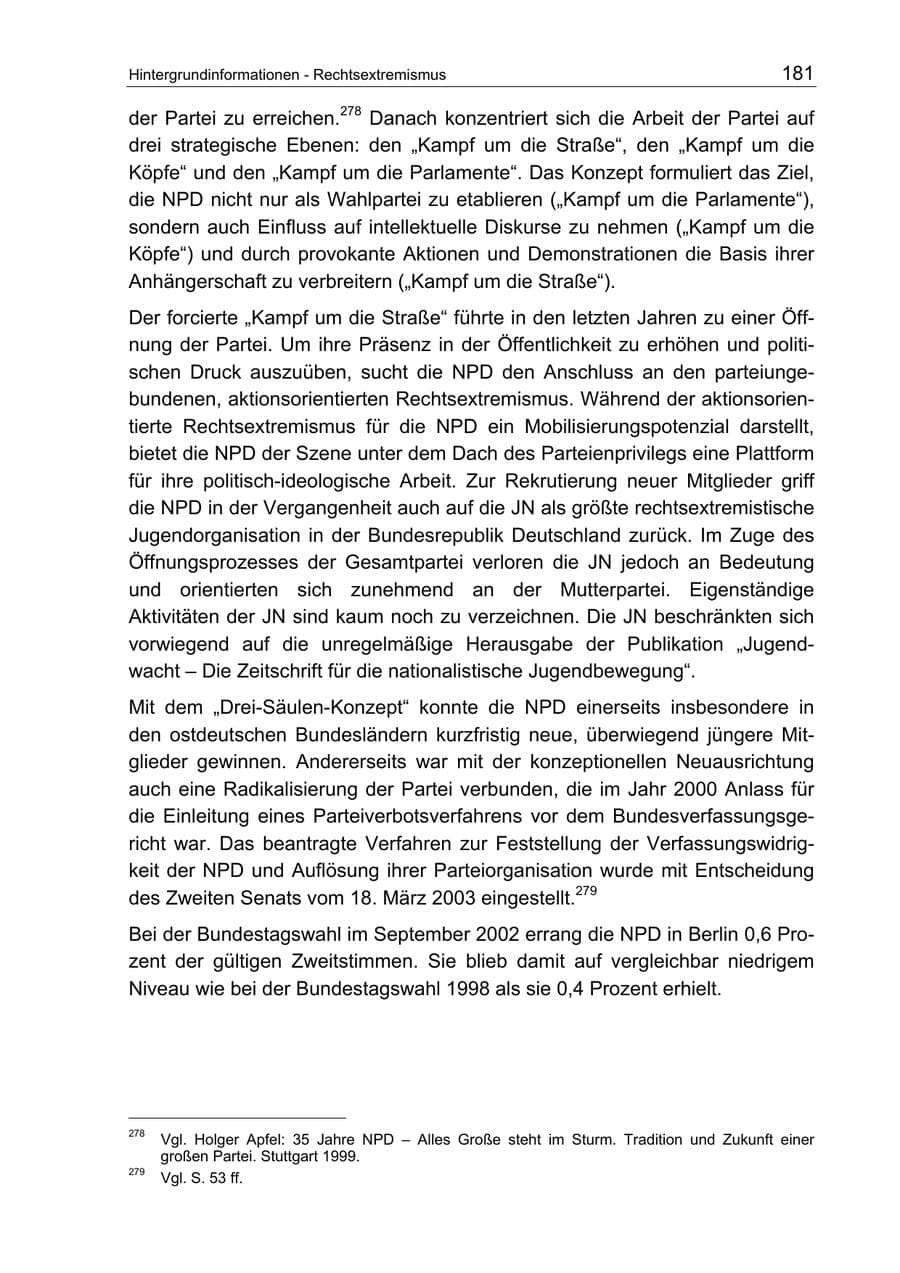 Seite 181 des Verfassungsschutzbericht 2003 Berlin
