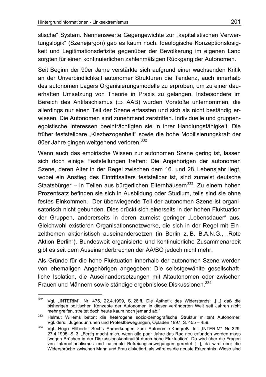 Seite 201 des Verfassungsschutzbericht 2003 Berlin