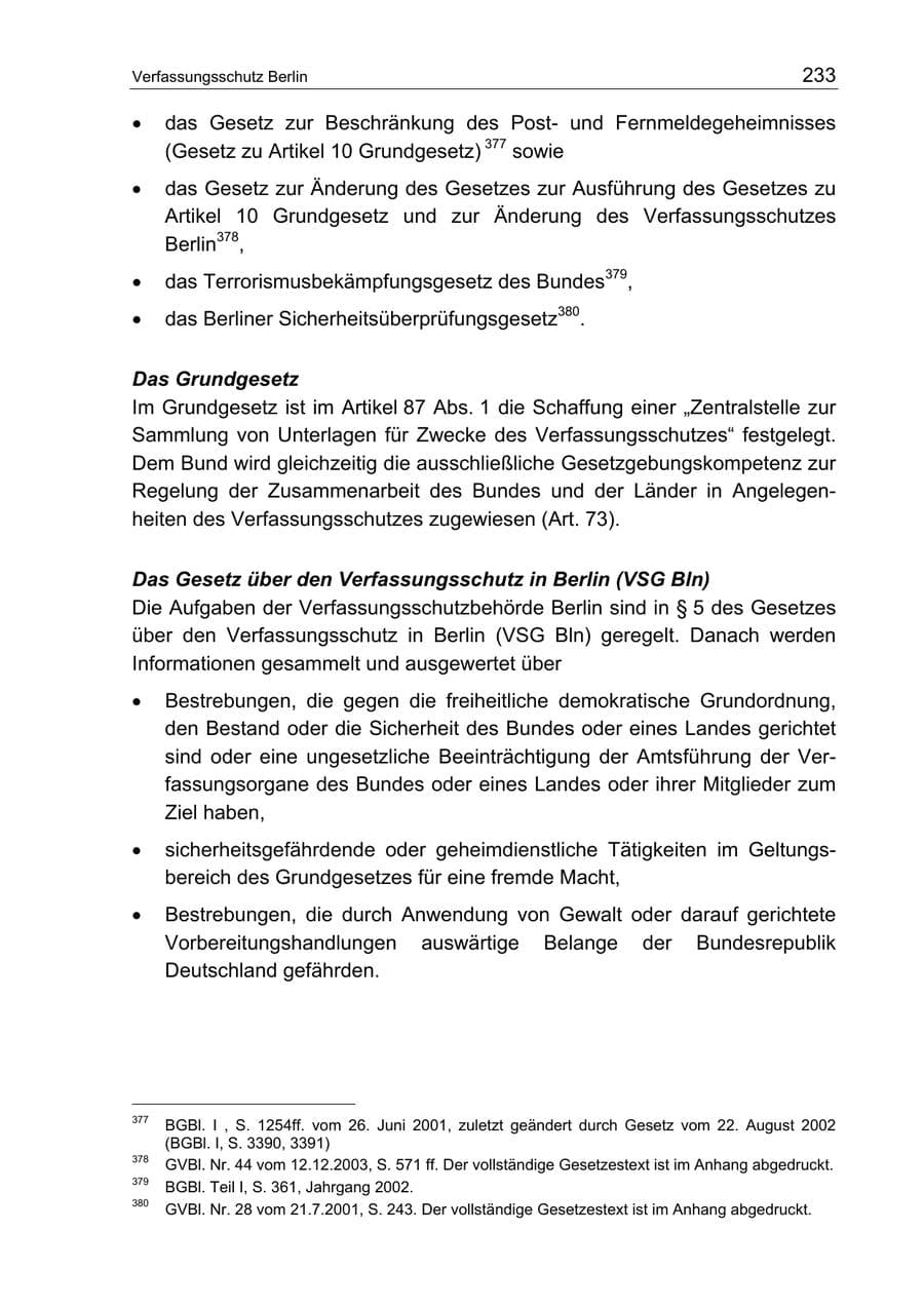 Seite 233 des Verfassungsschutzbericht 2003 Berlin