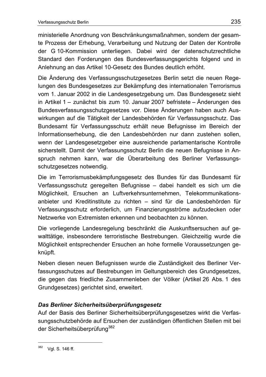 Seite 235 des Verfassungsschutzbericht 2003 Berlin