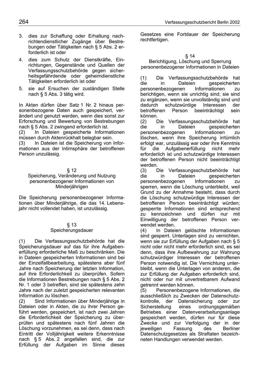 Seite 264 des Verfassungsschutzbericht 2003 Berlin
