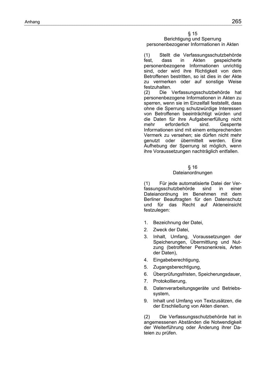 Seite 265 des Verfassungsschutzbericht 2003 Berlin