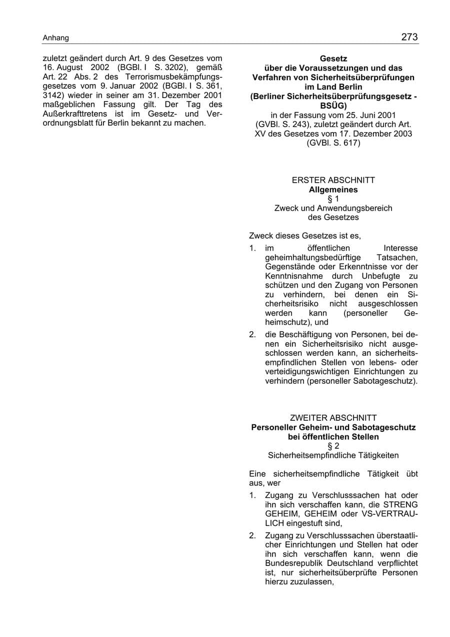 Seite 273 des Verfassungsschutzbericht 2003 Berlin