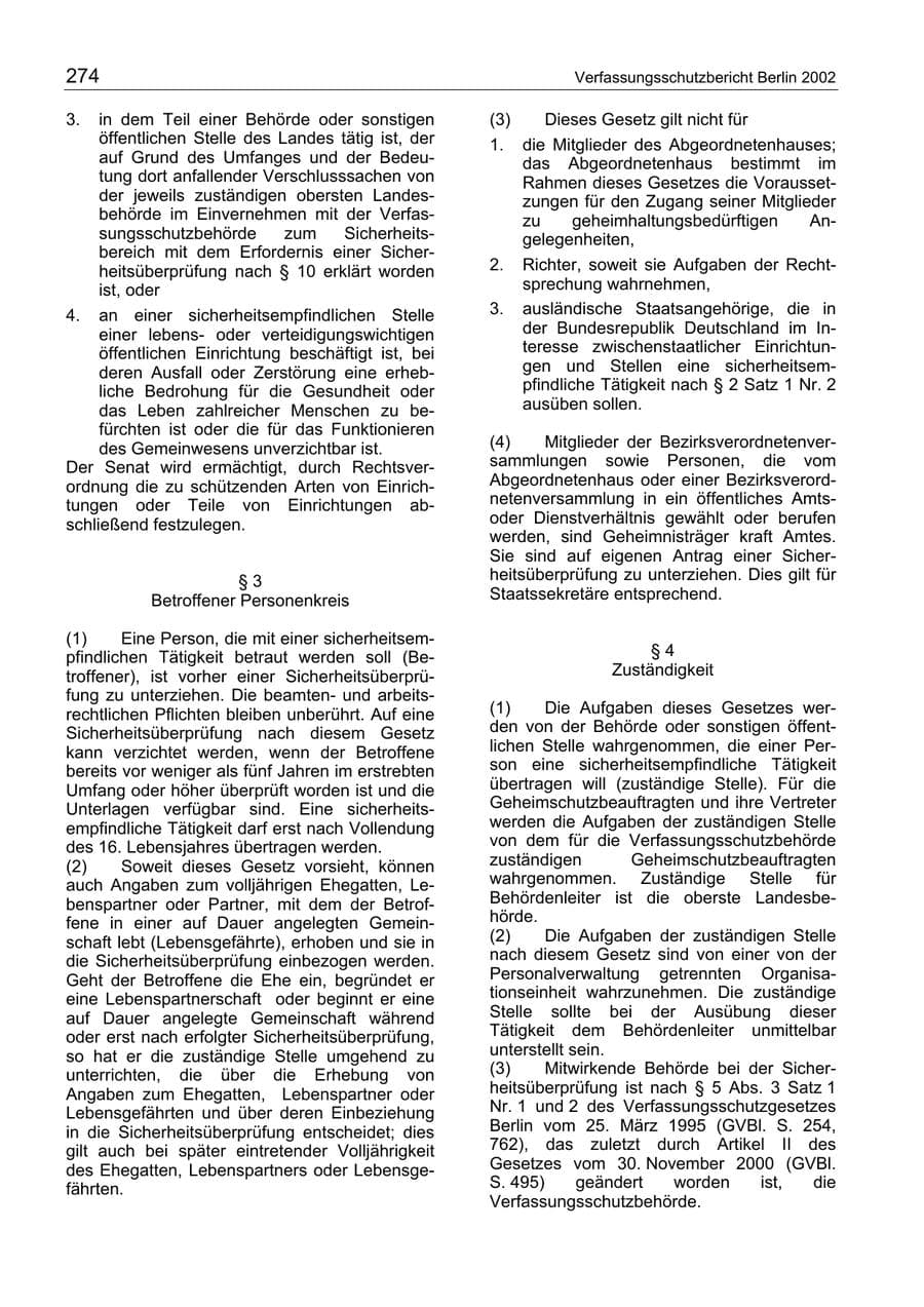 Seite 274 des Verfassungsschutzbericht 2003 Berlin