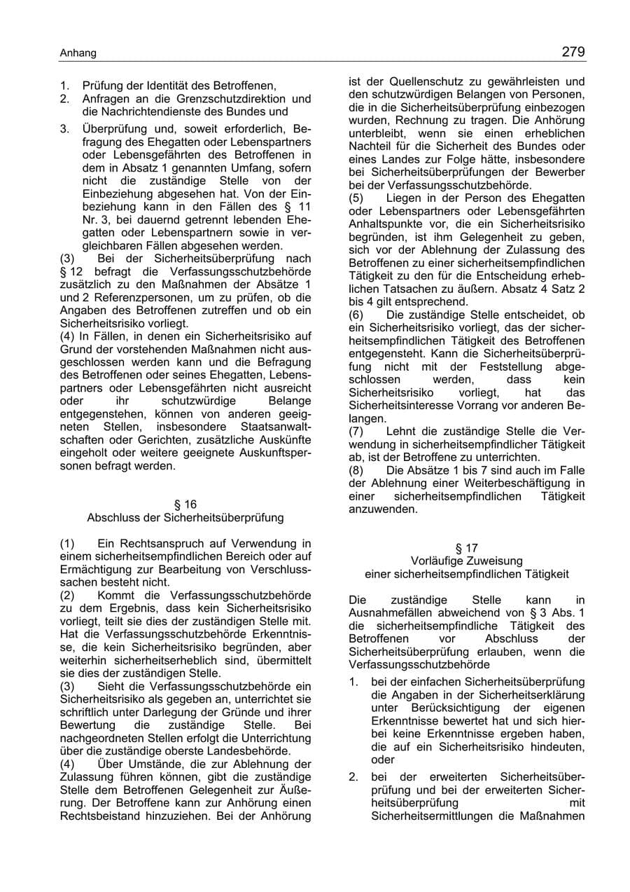 Seite 279 des Verfassungsschutzbericht 2003 Berlin