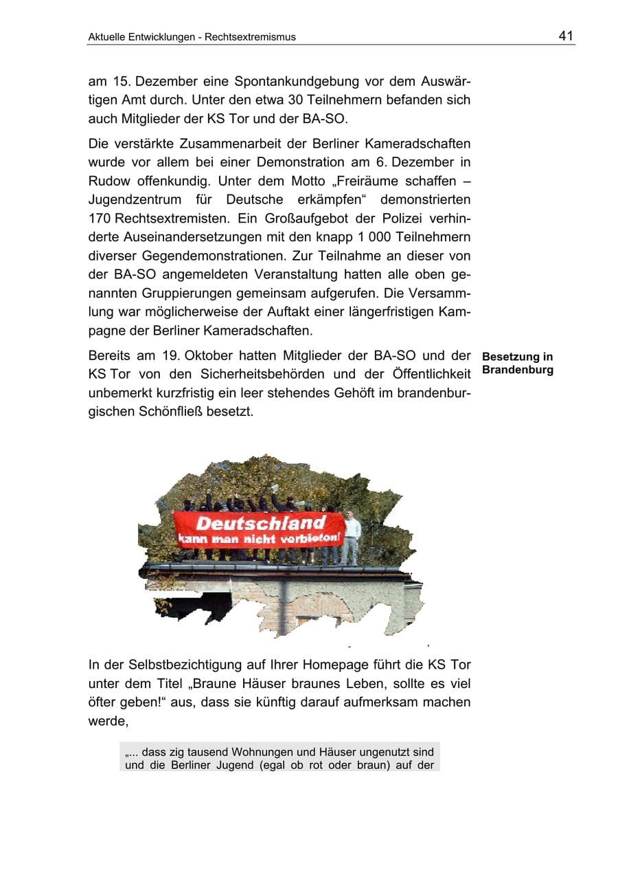 Seite 41 des Verfassungsschutzbericht 2003 Berlin