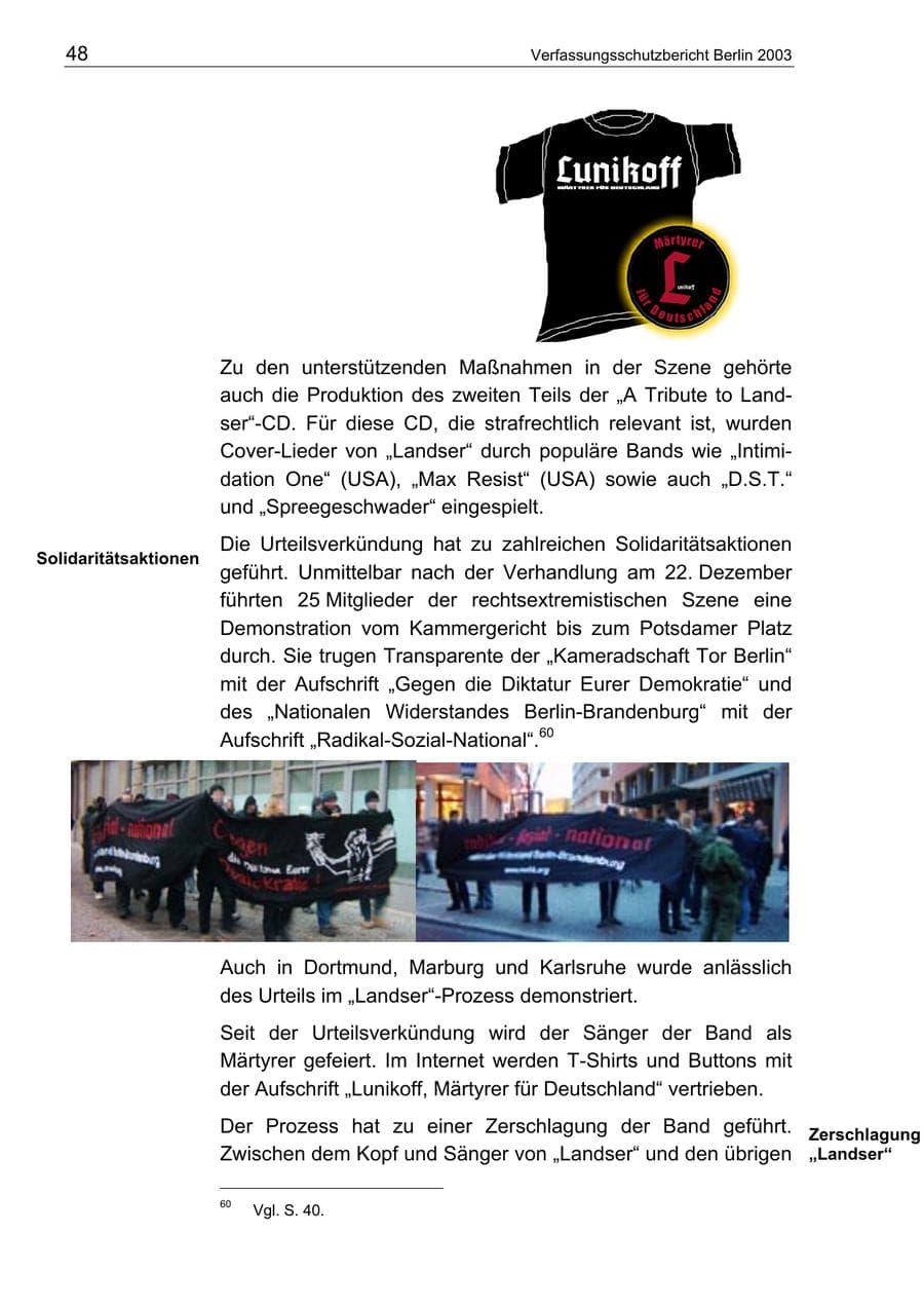 Seite 48 des Verfassungsschutzbericht 2003 Berlin