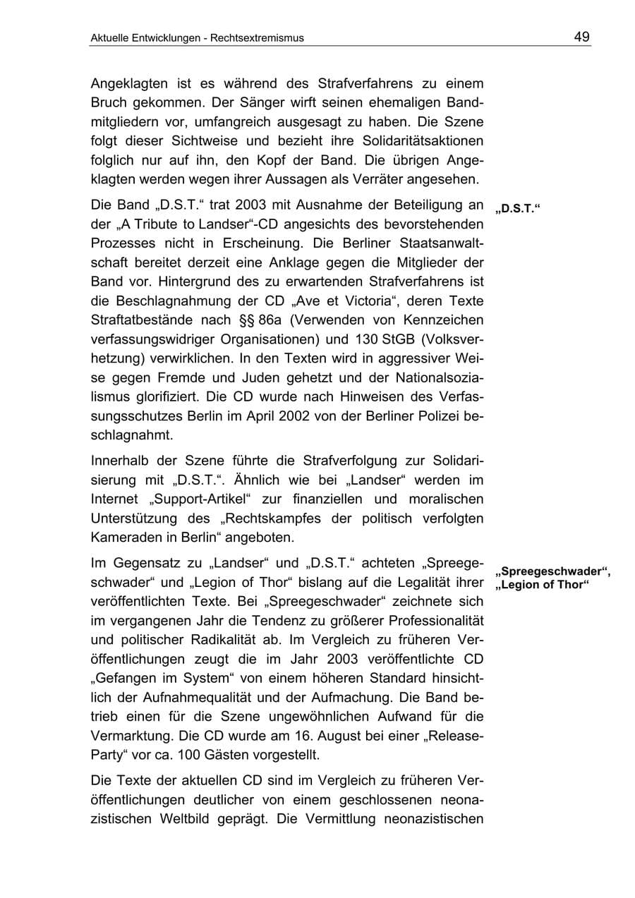 Seite 49 des Verfassungsschutzbericht 2003 Berlin