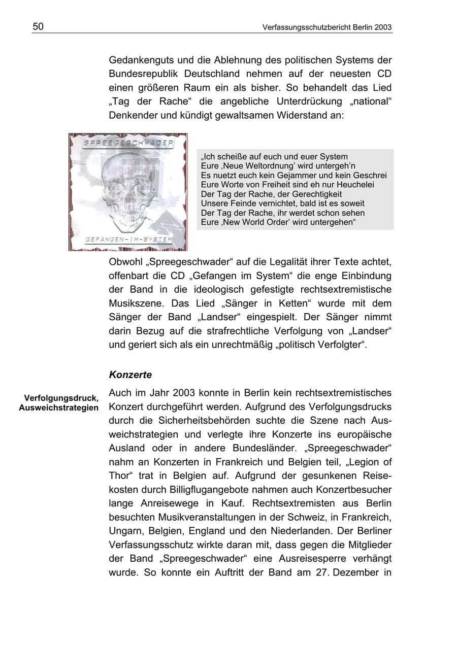 Seite 50 des Verfassungsschutzbericht 2003 Berlin