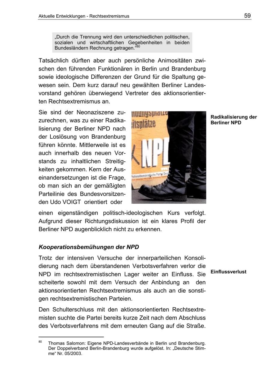 Seite 59 des Verfassungsschutzbericht 2003 Berlin