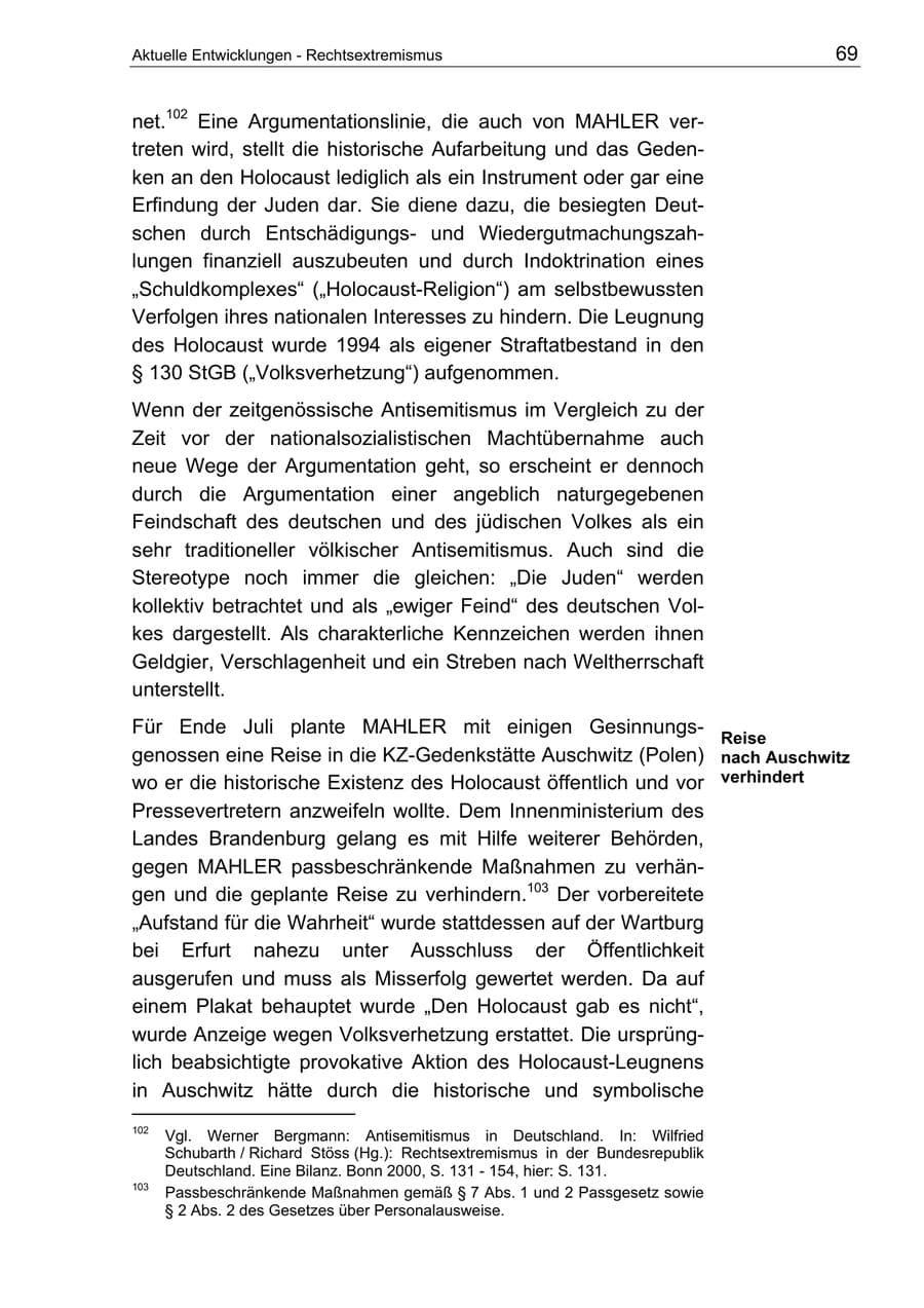 Seite 69 des Verfassungsschutzbericht 2003 Berlin