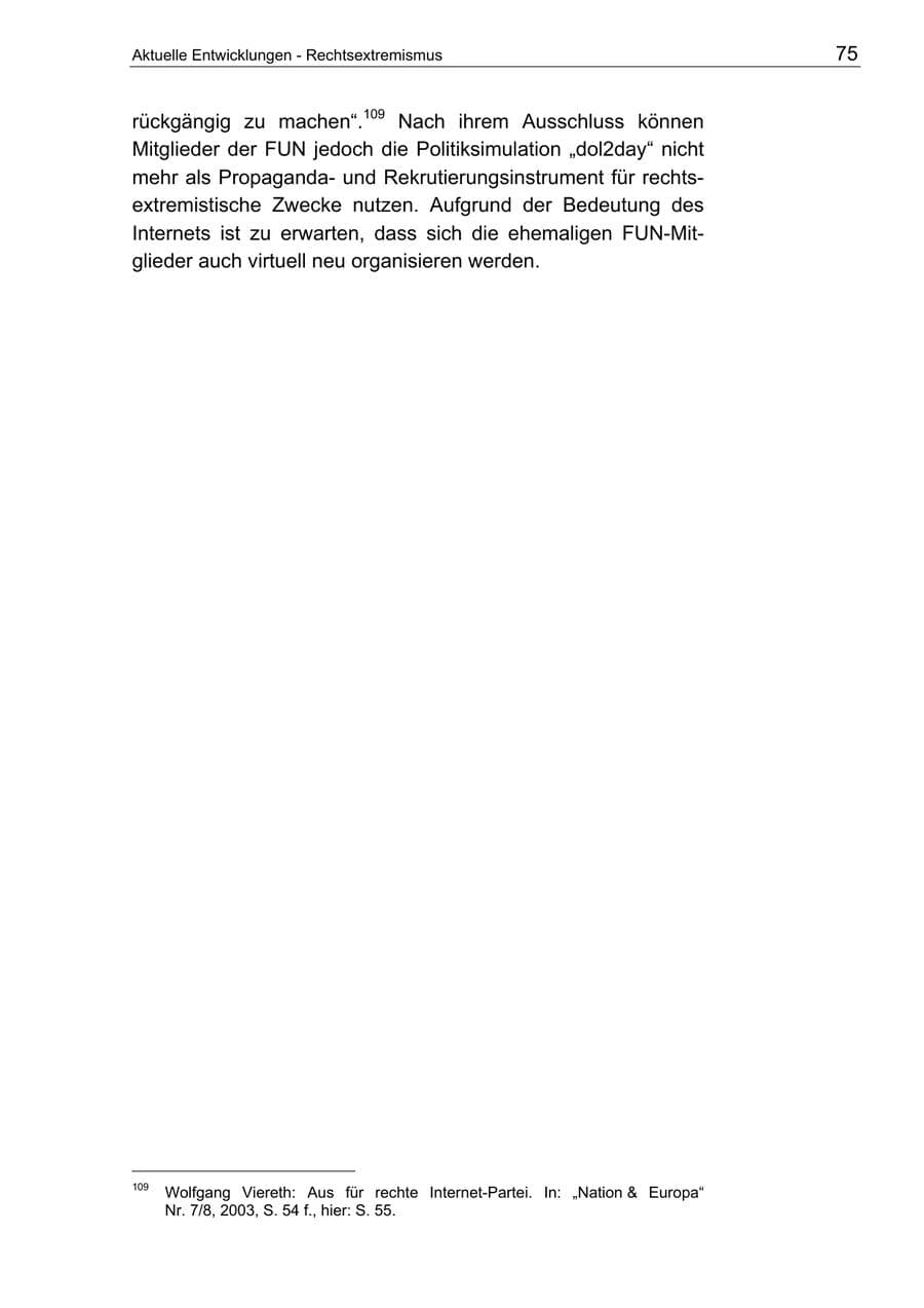 Seite 75 des Verfassungsschutzbericht 2003 Berlin
