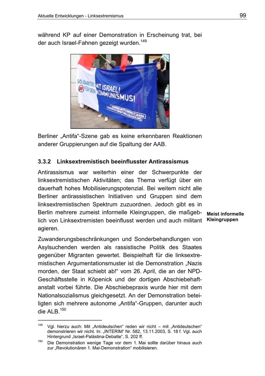 Seite 99 des Verfassungsschutzbericht 2003 Berlin